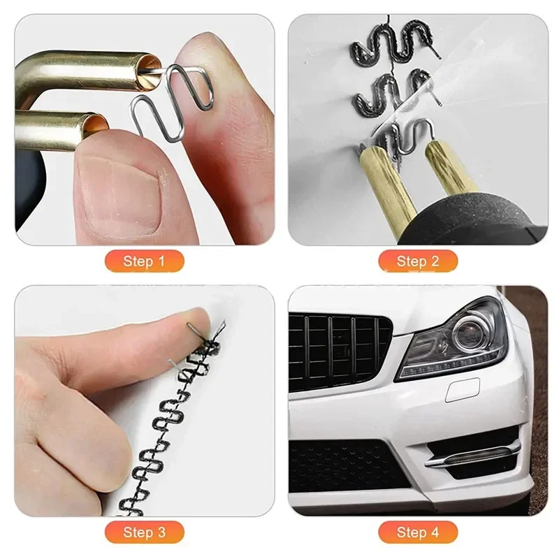 100-600Pcs 자동 플라스틱 수리 용접 손톱 자동차 범퍼 수리 용접 스터드 Precut 웨이브 손톱 기계 용접 핫 스테이플러