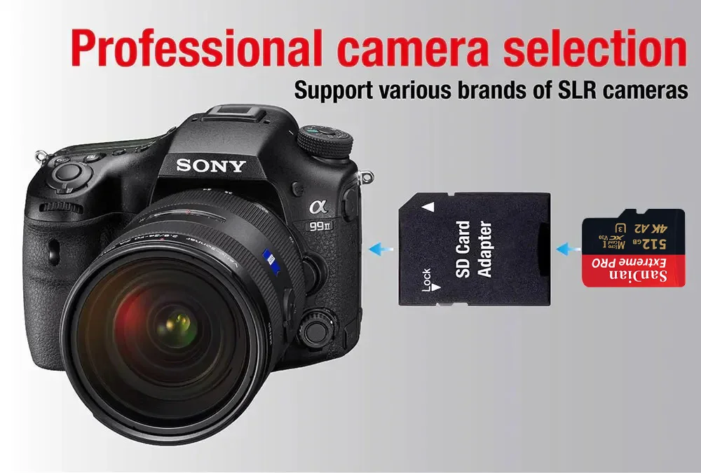 스마트폰 카메라 드론용 마이크로 TF SD 카드, 고속 메모리 카드, U3 4K 512GB TF 플래시 카드, 128GB, 256GB, 클래스 10 A2, 1TB