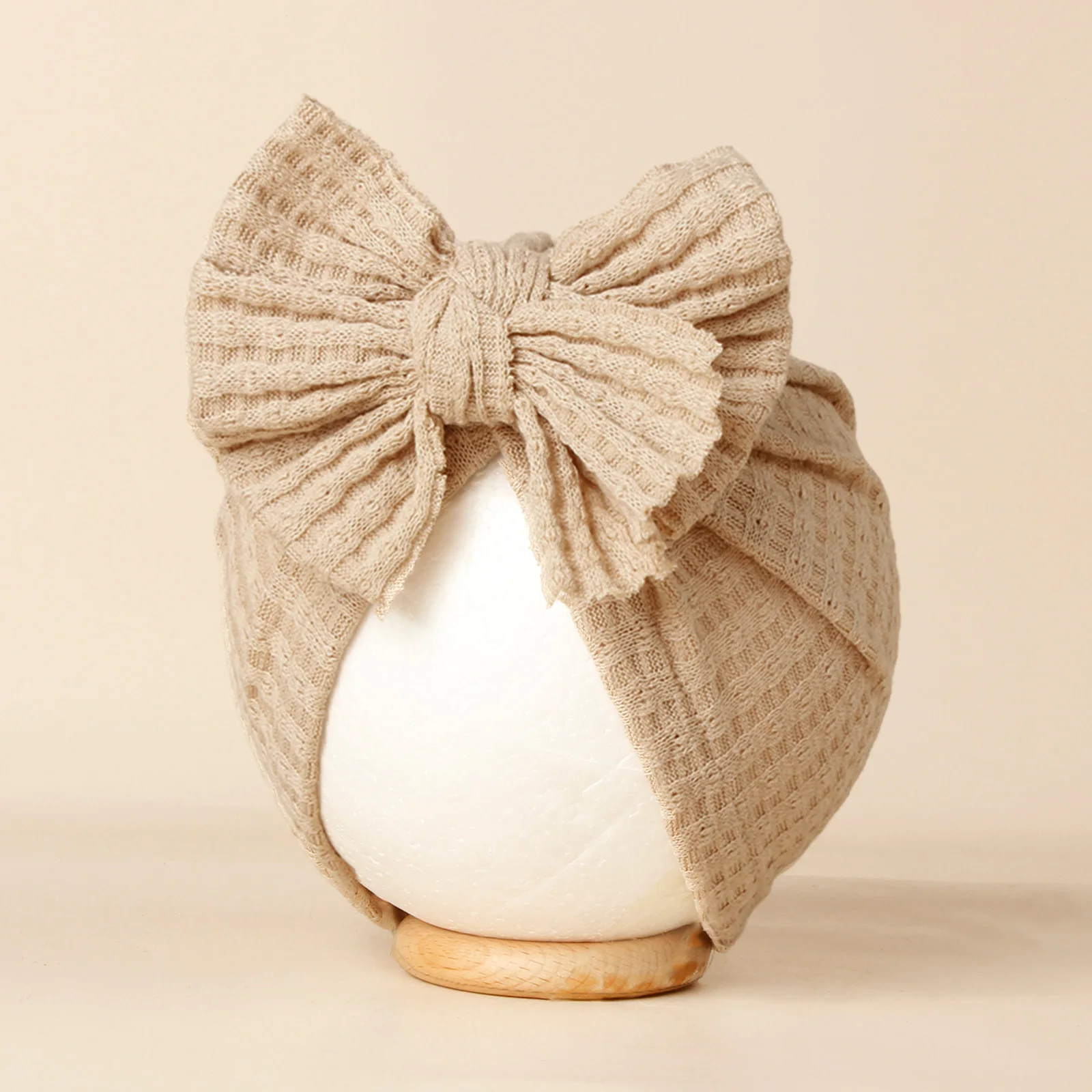 사랑스러운 Bowknot 니트 아기 모자 귀여운 솔리드 컬러 아기 소녀 터번 모자 부드러운 신생아 유아 모자 액세서리 Beanies 머리 랩