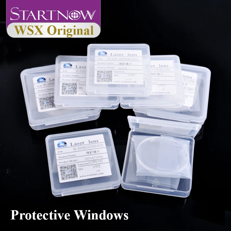Startnow-오리지널 보호 렌즈 20x2mm 4KW 1064nm 레이저 보호 윈도우, WSX 섬유 커팅 헤드 KC13/15 용 30x5 레이저 렌즈