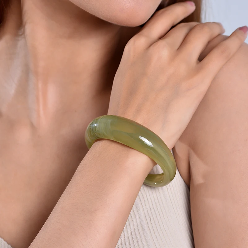 빈티지 보헤미안 수지 팔목 매력 팔찌 여성을위한 팔찌 패션 쥬얼리 아크릴 와이드 오픈 손목 기하학 팔찌 Pulseras