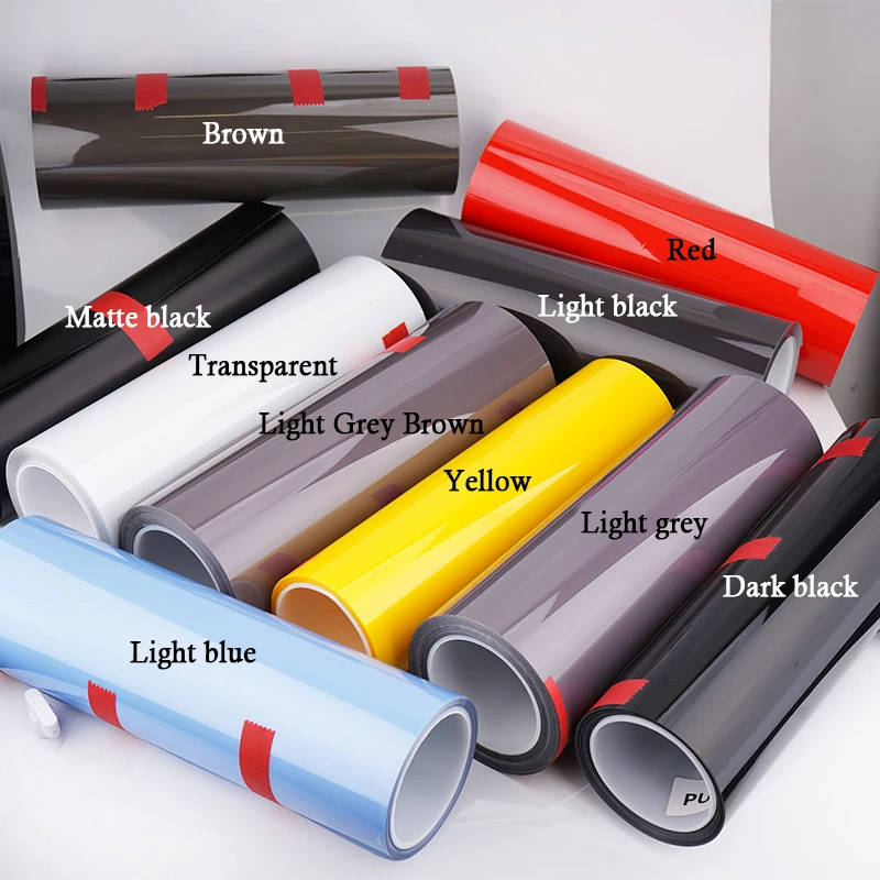 자동차 헤드 라이트 및 미등 및 안개등 램프 랩 필름 연기 블랙 TPH PU PPF 보호 필름 자동차 스타일링 오토바이 장식