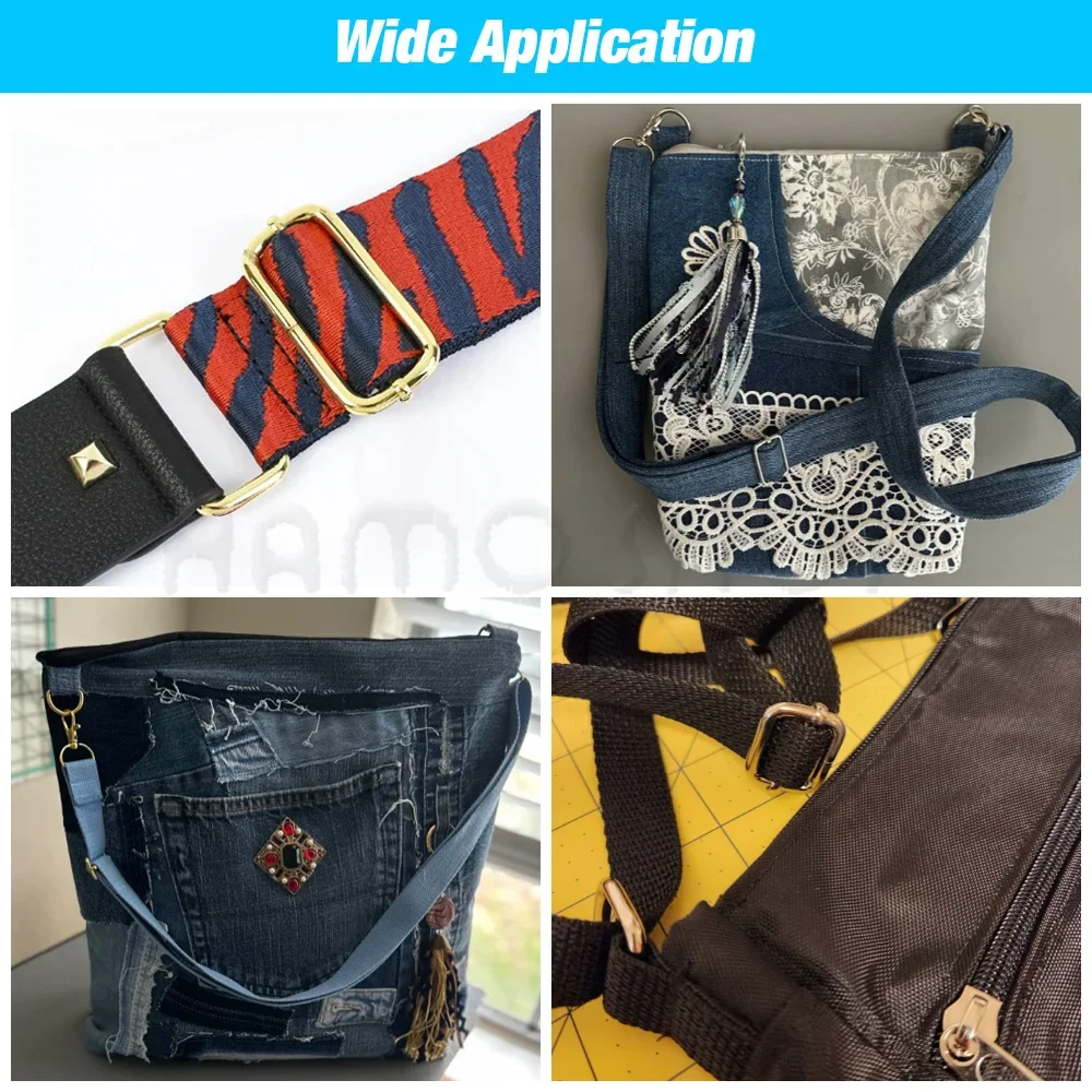 10pcs 금속 슬라이드 사각형 반지 버클 스트랩 조절기 벨트 리본 스트랩 가방 하드웨어 바느질 고양이 개 목걸이 DIY 액세서리