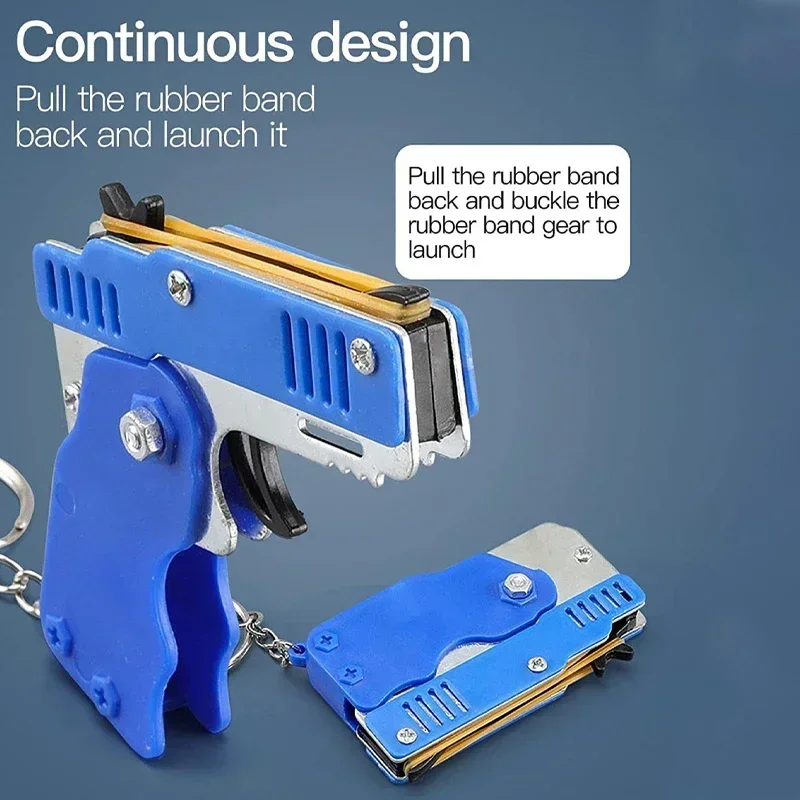 키 체인 총 60 조각 고무 밴드 슈터 어린이 휴일 선물 야외 파티 남자 친구 선물 장난감 총
