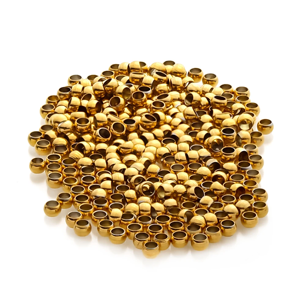 100-200pcs 1.5 2 2.5 3mm 스테인레스 스틸 스토퍼 스페이서 비즈 DIY 쥬얼리 만들기 용품에 대 한 볼 크림프 엔드 비즈 위치