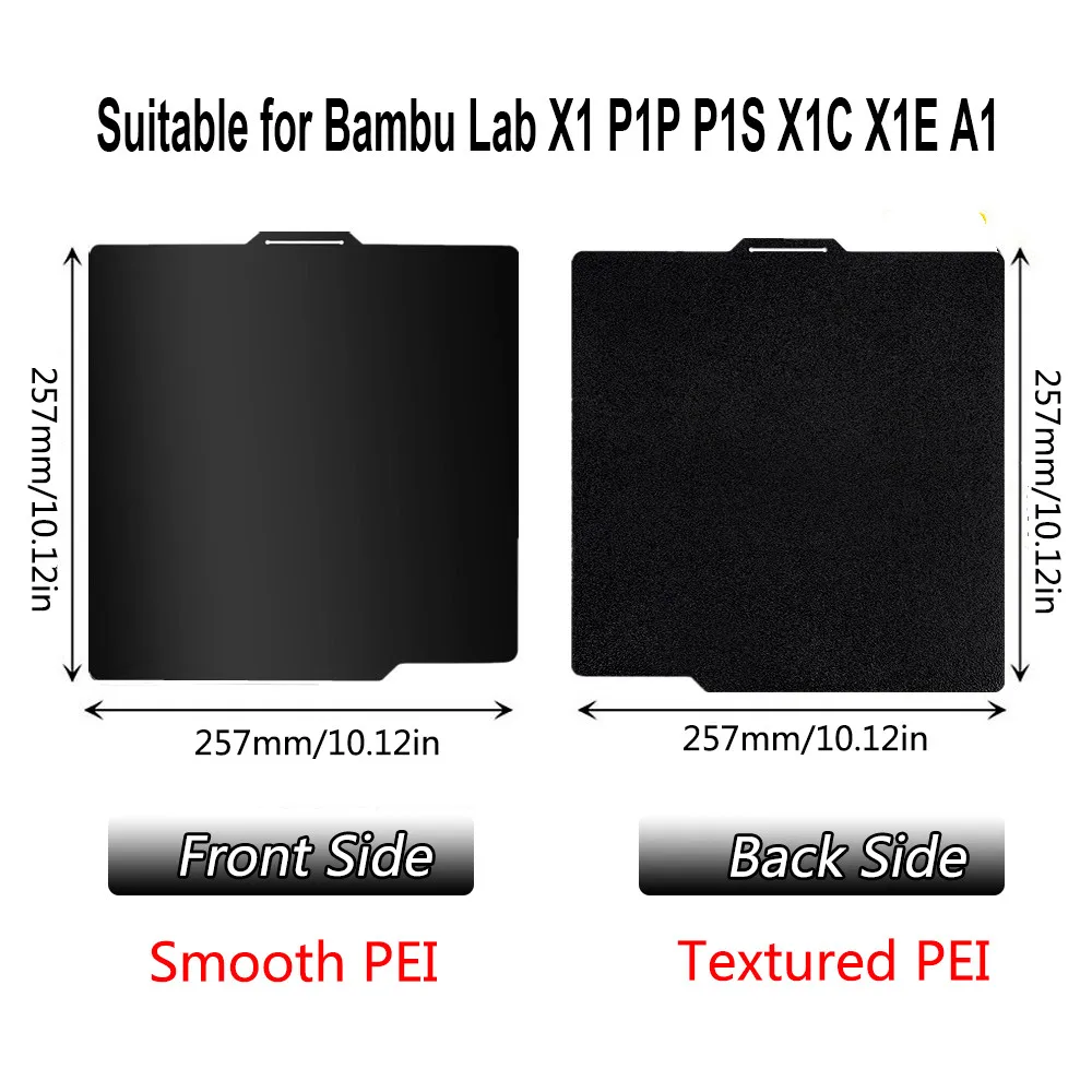 Bambu lab X1 카본 빌드 플레이트 A1 PEI 시트 대나무 Bambulab P1S P1P X1C 빌드 플레이트 용 질감 양면 PEO PET 침대