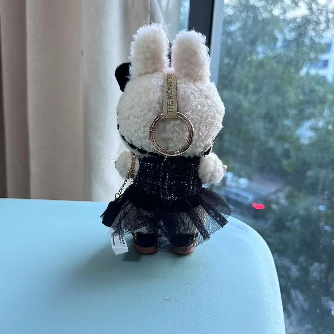 Labubu 용 옷 17cm 몬스터 인형 복장 액세서리 의류 DIY 어린이 선물 검은 동백 드레스 신발 고품질