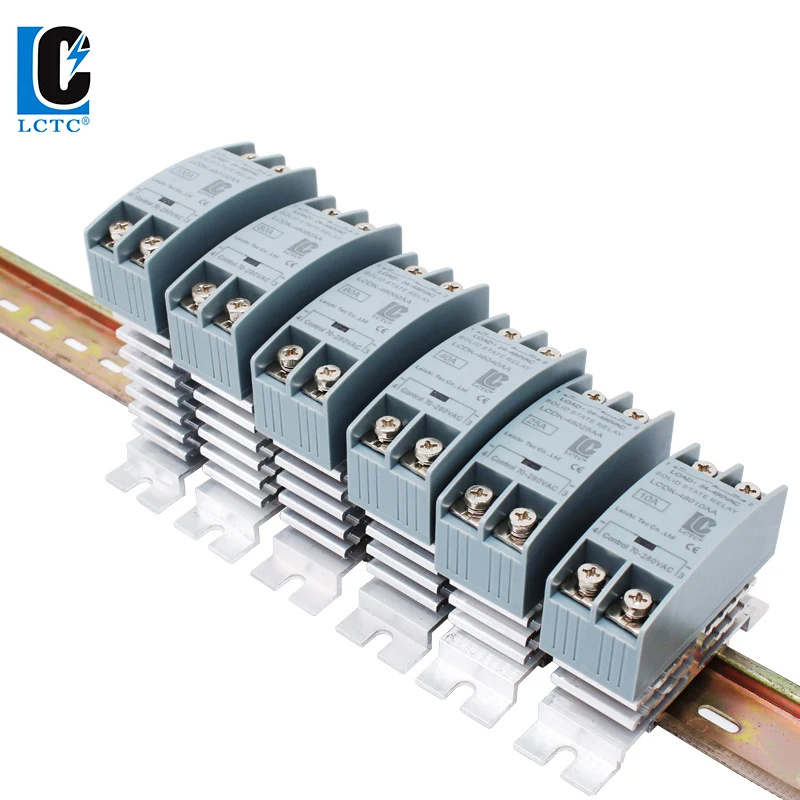SSR 솔리드 스테이트 릴레이 DIN 레일 릴레이(방열판 포함) 10A 25A 40A 60A 80A 100A 120A DC - AC DC - DC AC - AC 단상 제어