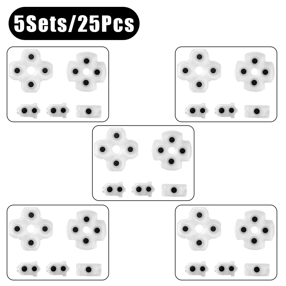 PS4 컨트롤러 용 10Sets/5/1 Set 실리콘 전도성 고무 패드, PS 4 용 버튼 수리 교체 부품