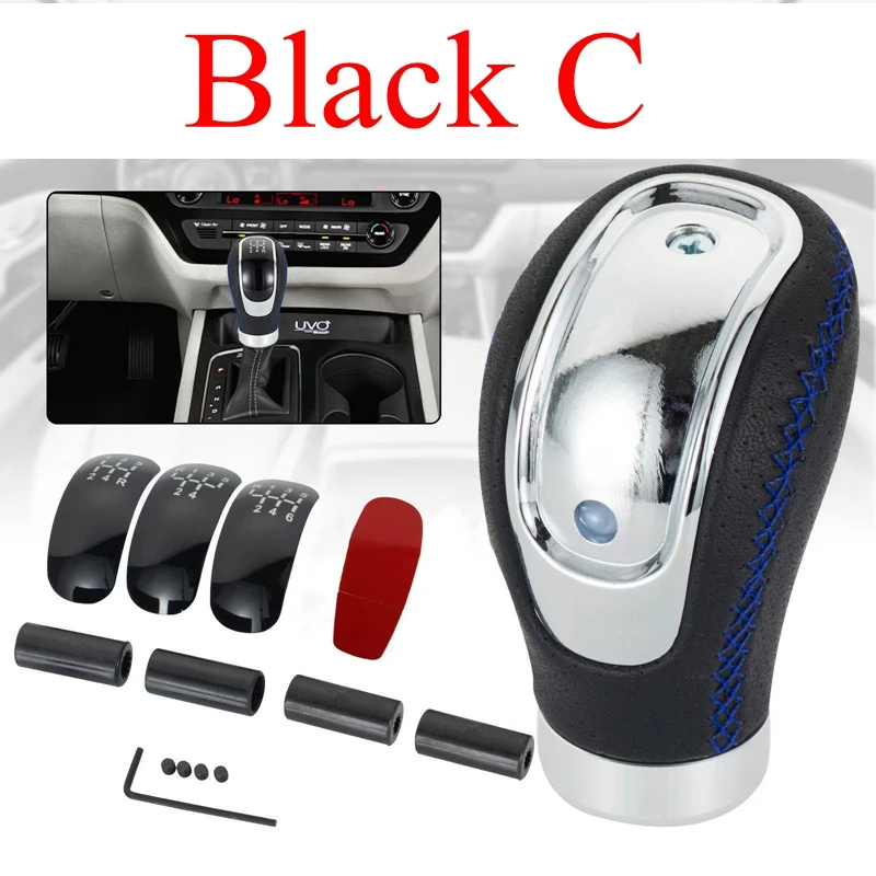 5단 또는 6단 가죽 레드 기어 노브 자동차 기어 변속 노브 시프터 노브 기어 스틱 변속 노브 레버 수동 변속기