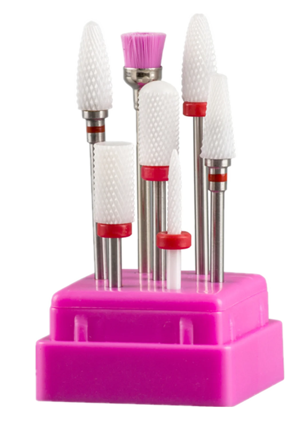 7pcs 네일 아트 텅스텐 강철 밀링 커터 세트 세라믹 네일 드릴 비트 전기 드릴 네일 기계 페디큐어 도구 액세서리