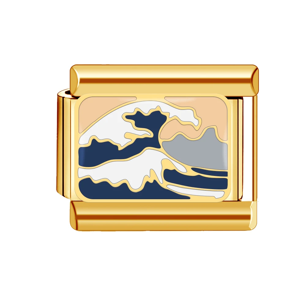 이탈리아 참 매장 이탈리아 참 팔찌 9mm Diy 골드 컬러 부자, 바다 및 해변용