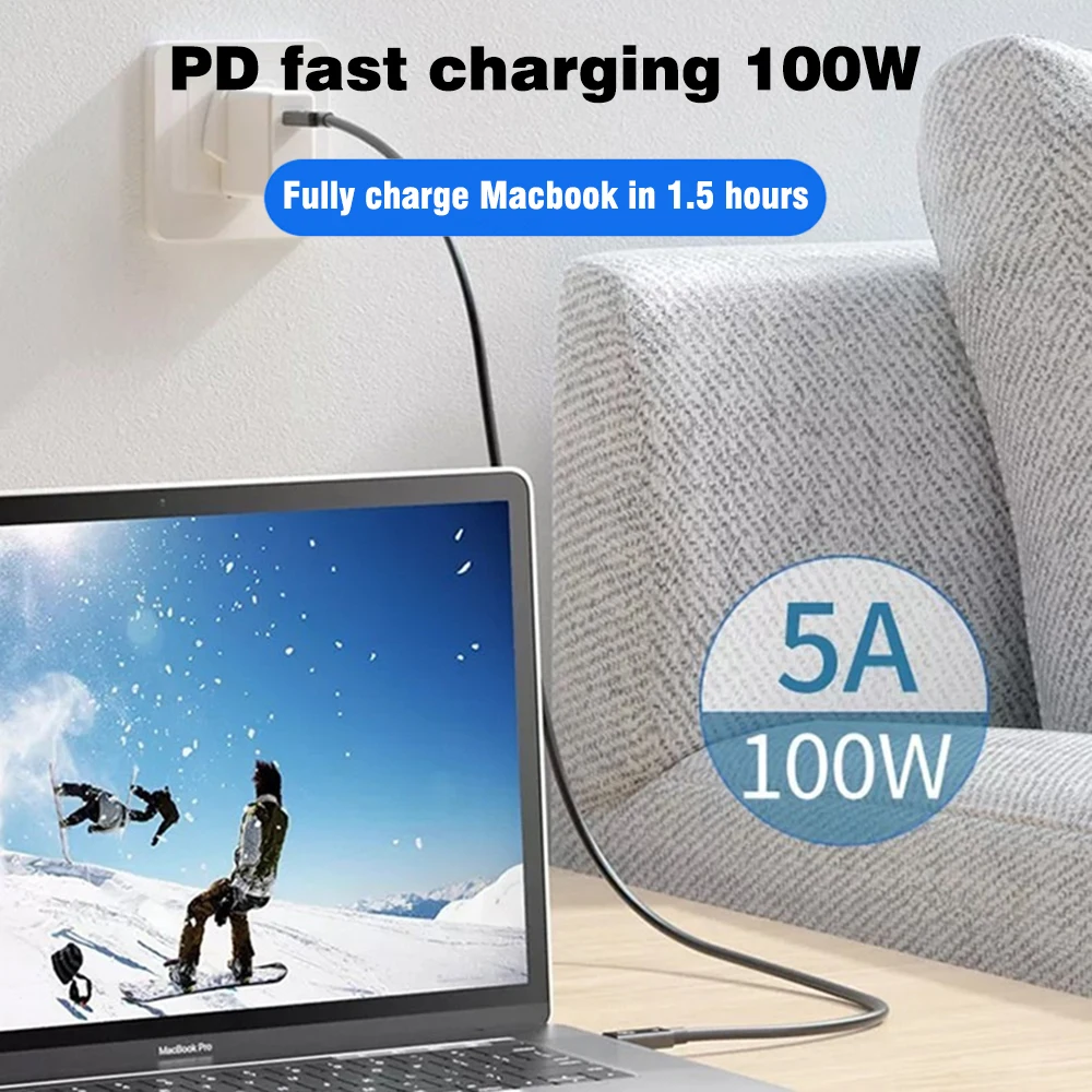 UGOURD 썬더볼트 4 동축 케이블 USB4 타입 C to 타입 C 40Gbps 100W 고속 충전 케이블 2m -0.3m (EGPU, 아이폰, 아이패드, 맥북용)