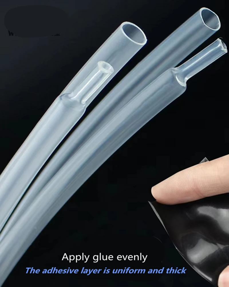 1M/개 투명 3:1 열수축 튜브(이중 벽 접착제 튜브 직경 1.6/2.4/3.2/4.8/6.4/7.9/9.5/12.7/15.4/19.1/25.4/30/39/50)