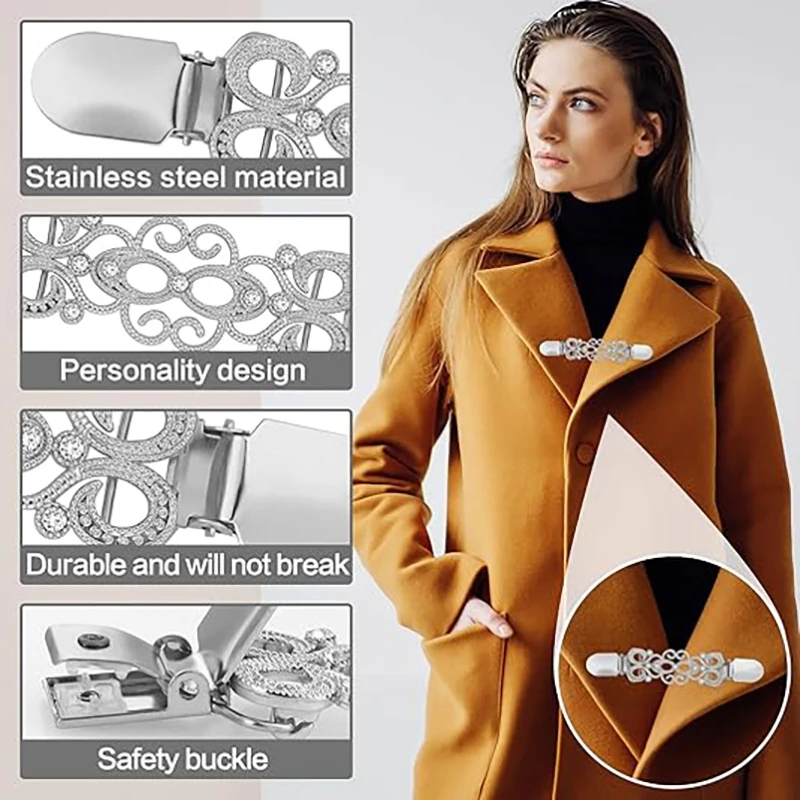 1Pc 드레스 클립 뒤로 신치 스웨터 셔츠 클립 빈티지 목도리 클립 신치 클립 브로치 클립 여성 의류에 대한 카디건 클립