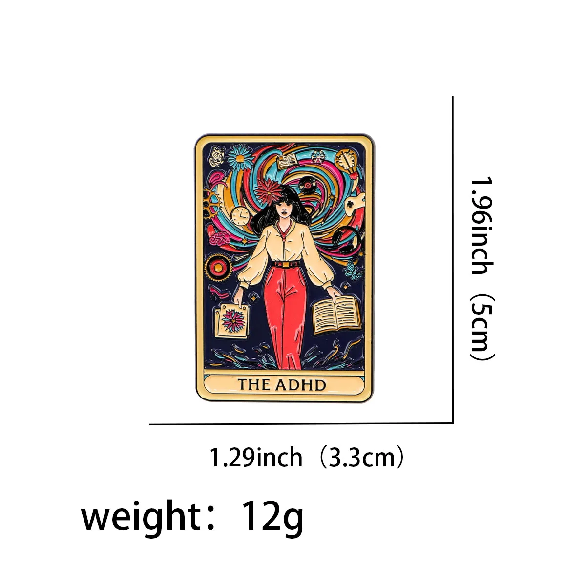 ADHD 정신 건강 인식 에나멜 핀 아트 브로치 소나무 옷깃 핀 배지 배낭 의류 액세서리 패션 쥬얼리 선물