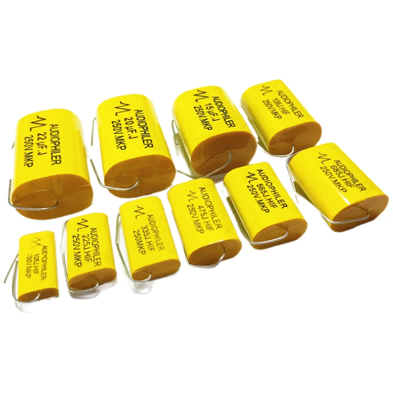 2Pcs 250V MKP 1 미크로포맷 1.5 미크로포맷 1.8 2.2 미크로포맷 2.7 미크로포맷 3.3 미크로포맷-47 미크로포맷 커패시터 Audiophiler HIFI 발열 오디오 금속 필름 커플 링 주파수 분할