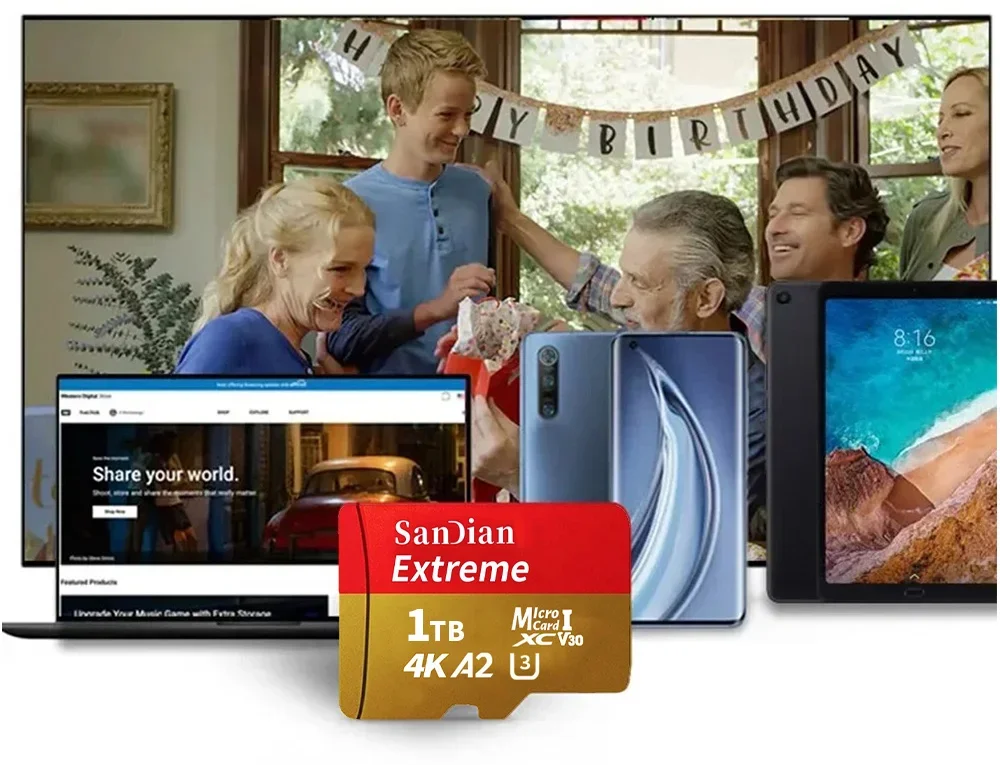 오리지널 마이크로 TF SD 카드, 128GB 플래시 클래스 10 SD 카드, 256GB 메모리 카드, 512GB 메모리 카드, 휴대폰, 카메라, 태블릿, 드론용