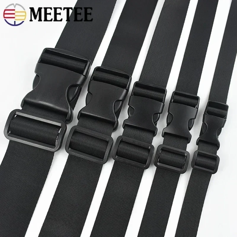 1-5 세트 20-50mm 가방 스트랩 수리 액세서리 플라스틱 릴리스 버클 개 목걸이 나일론 웨빙 테이프 조정 슬라이더 사이드 클립 걸쇠