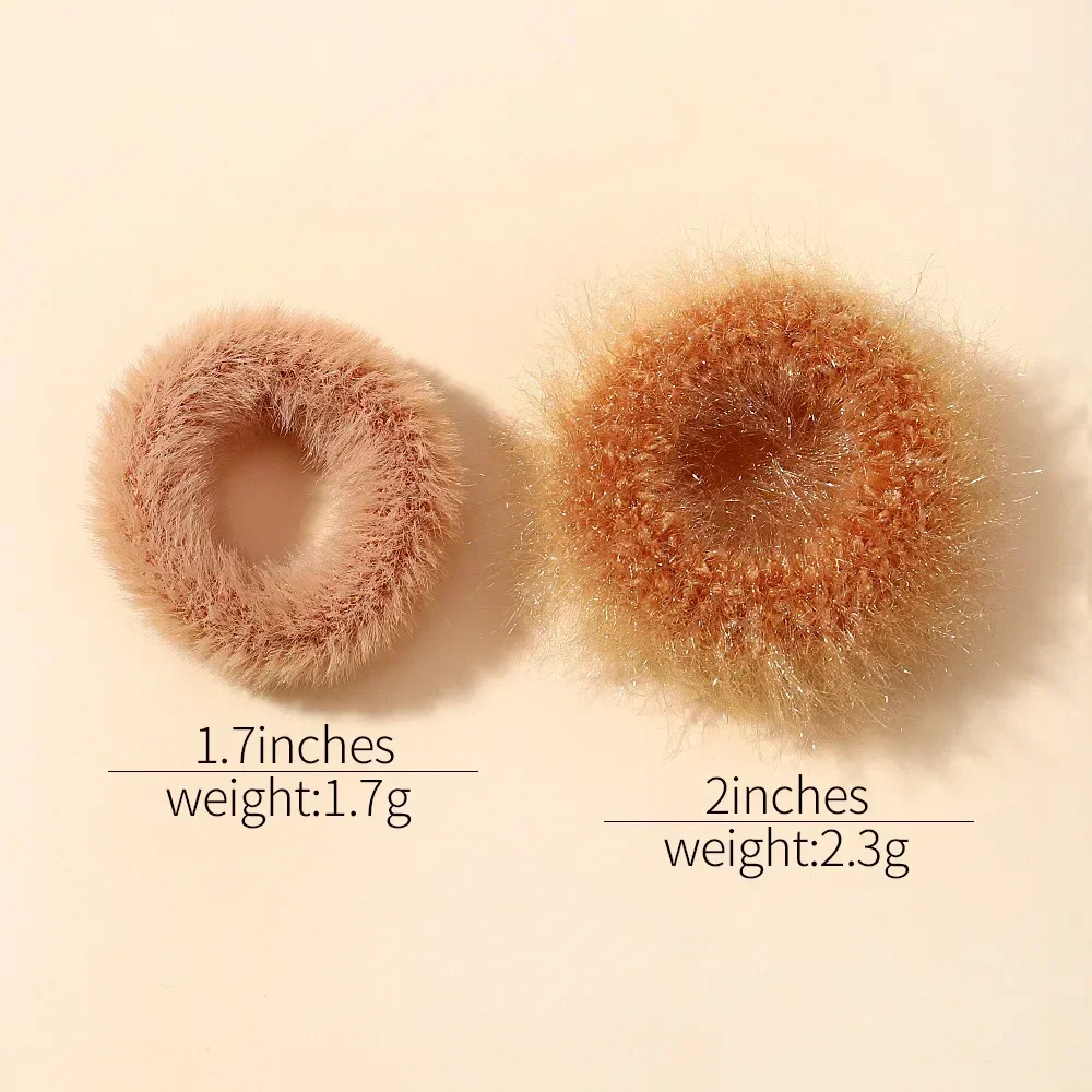 5 개/몫 소녀 플러시 색상 일치하는 헤어 로프 포니 테일 지원 모자를 쓰고 있죠 액세서리에 대한 새로운 탄성 헤어 밴드 헤어 넥타이 도매