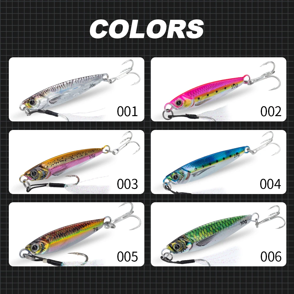 헌트하우스 메탈 지그 낚시 루어, 싱킹 슬로우 지깅, 캐스팅 하드 미끼, 바닷물 인공 파이크, 농어 물고기 태클, 7g-80g