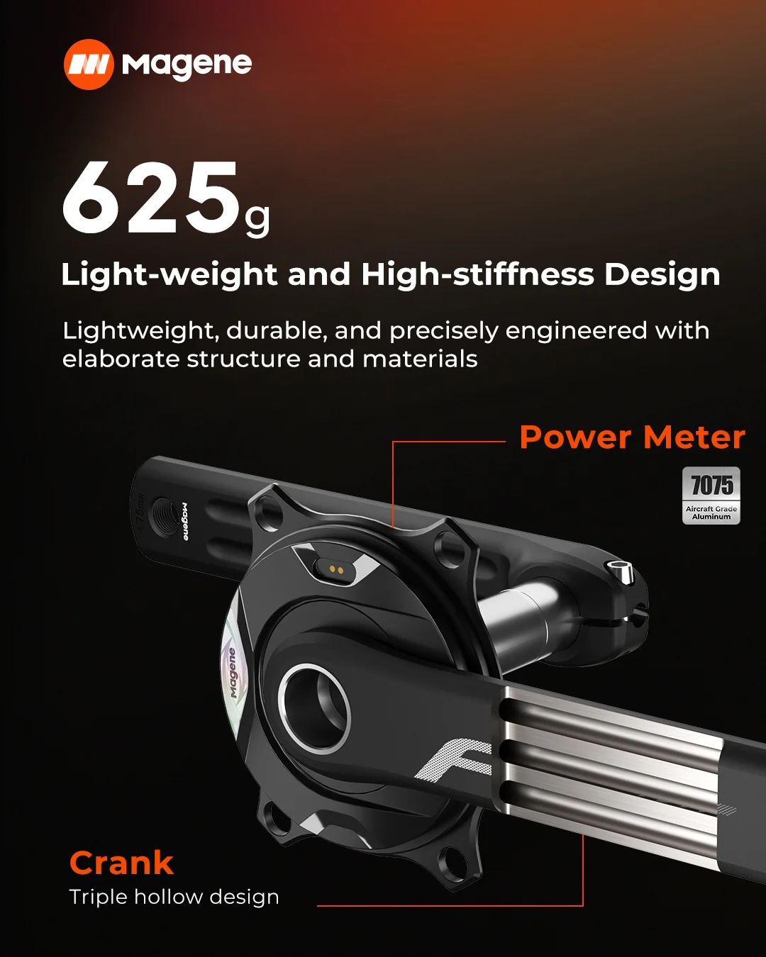 Magene PES 크랭크 P515 파워 미터 4 볼트 110BCD 24mm 케이던스 페달 밸런스 Shimano Sram 용 Ant 스틸 스핀들 크랭크 셋 체인 링