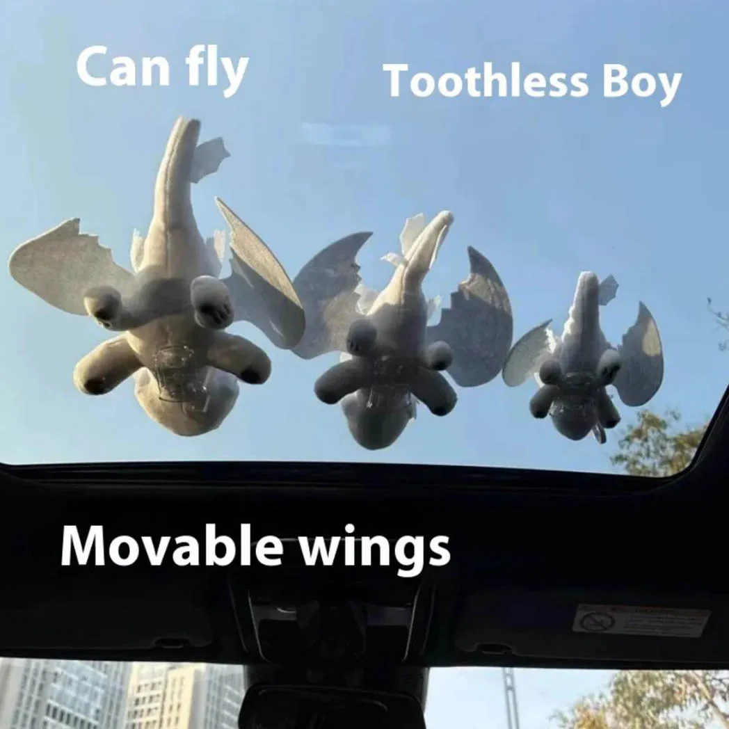 20/27/35CM 2025 새로운 패션 자동차 액세서리 플러시 장난감 이동식 버클 리틀 드래곤 날개는 소년 선물을 이동할 수 있습니다 충전되지 않음