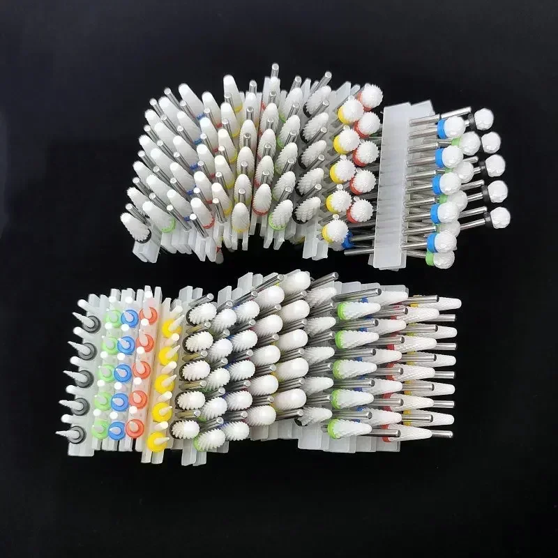 10개 세라믹 드릴 비트, 밀링 커터, 회전 매니큐어 연삭기 액세서리, 오버플로 제거 도구 액세서리