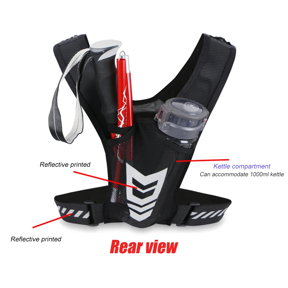 남성과 여성을 위한 반사 러닝 폰 홀더 조끼, 조깅, 걷기, 운동, 체육관, 운동, 1Pc 조절 가능한 스트랩 키 포켓