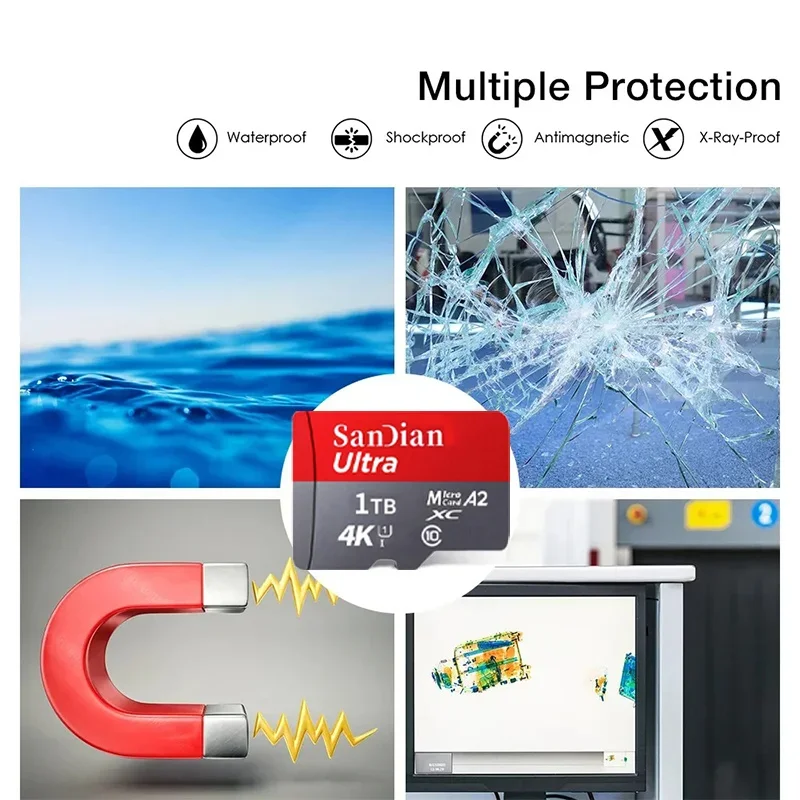 고속 클래스 10 마이크로 tf sd 카드, 1TB 메모리 카드, 2TB, 128GB, 512GB, 256GB, SDCard, 100 MB/s, TF 카드, 정품