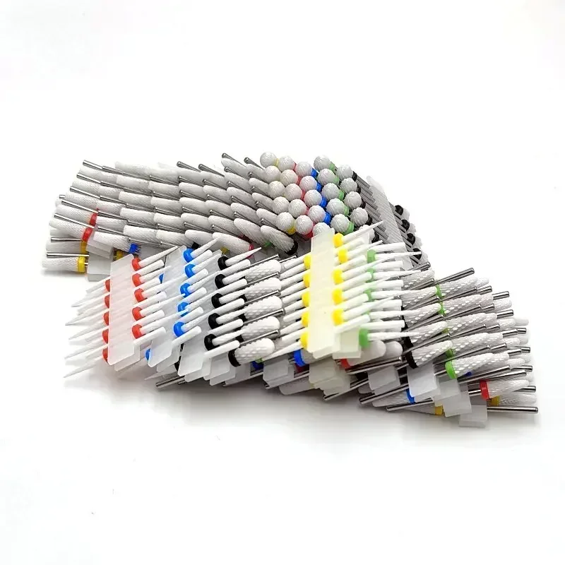 10개 세라믹 드릴 비트, 밀링 커터, 회전 매니큐어 연삭기 액세서리, 오버플로 제거 도구 액세서리