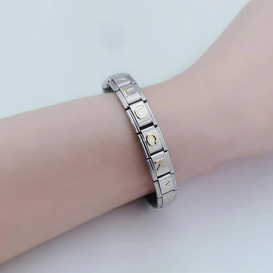 1PC DIY 스테인레스 스틸 이탈리아어 매력 링크 맞는 9mm 팔찌 쥬얼리 액세서리 결과 해골 라인 석 CZ 크로스 하트 만들기