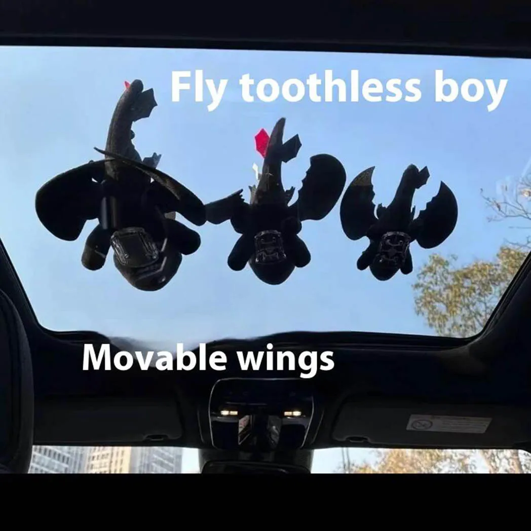 20/27/35CM 2025 새로운 패션 자동차 액세서리 플러시 장난감 이동식 버클 리틀 드래곤 날개는 소년 선물을 이동할 수 있습니다 충전되지 않음