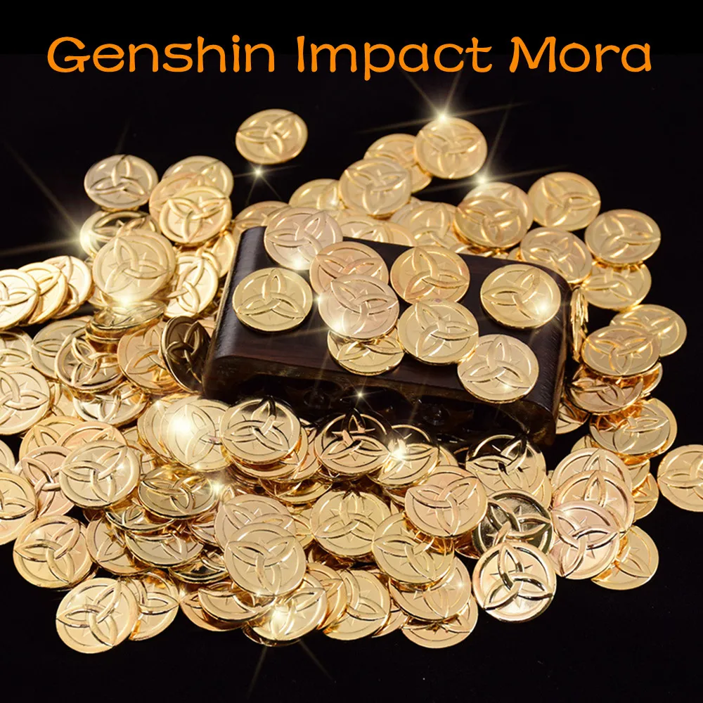 10-30Pcs Genshin Impact Mora 금속 아연 합금 금화 게임 동전 수집 동전 Morax Cosplay Props 액세서리