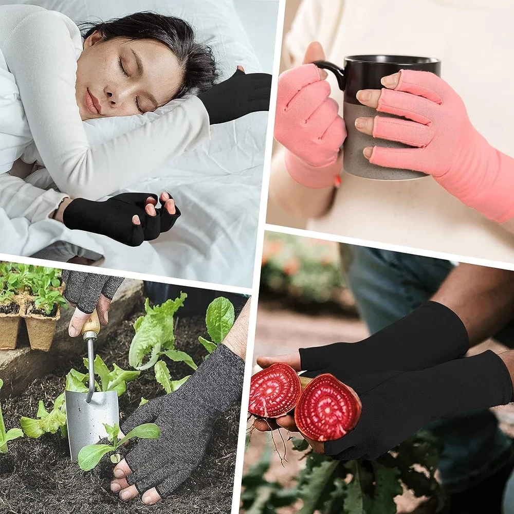 GOMOREON 1 쌍 관절염 장갑 여성 남성, 손목 터널, 류마티스, 건염, 핑거리스 손 엄지 압축 장갑