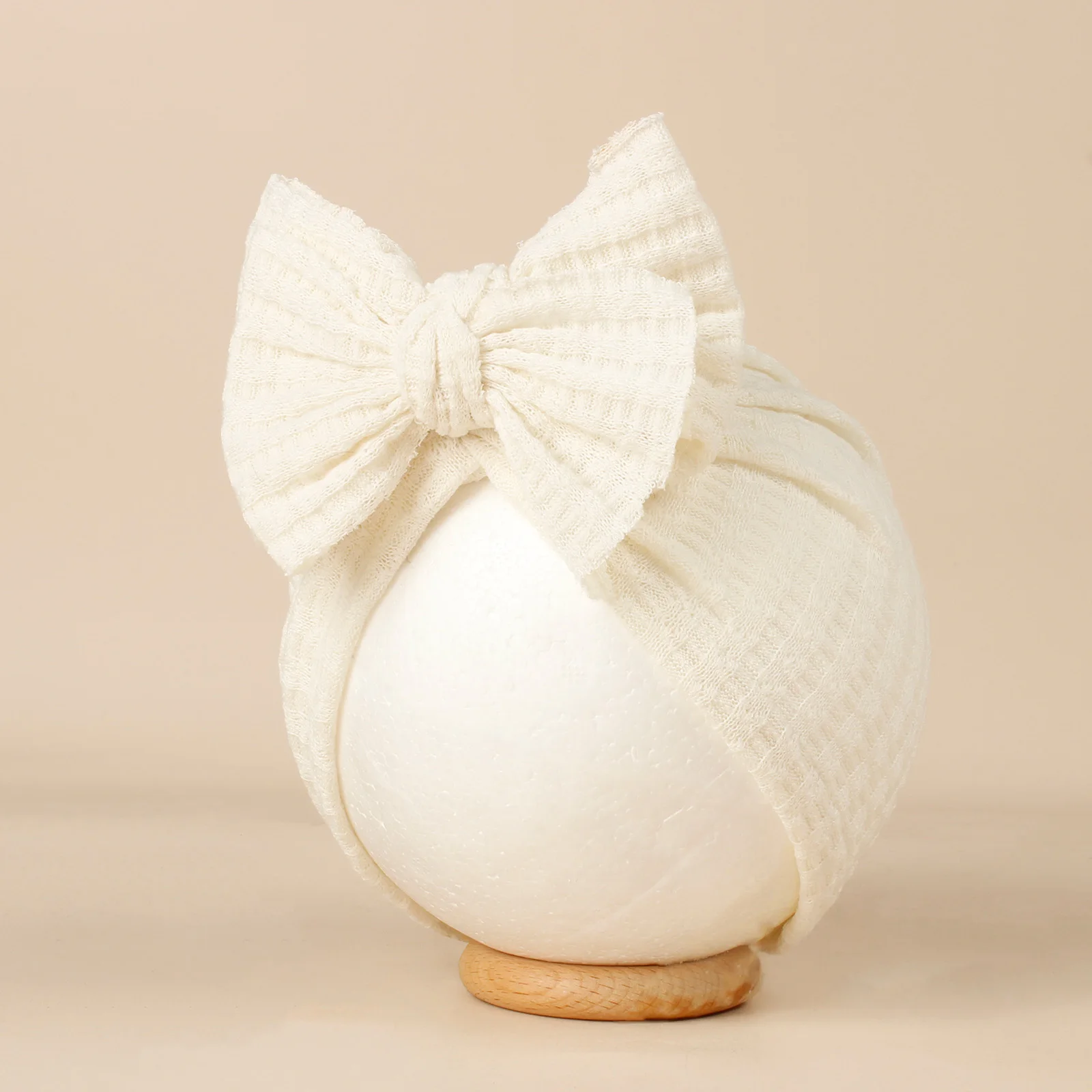 사랑스러운 Bowknot 니트 아기 모자 귀여운 솔리드 컬러 아기 소녀 터번 모자 부드러운 신생아 유아 모자 액세서리 Beanies 머리 랩
