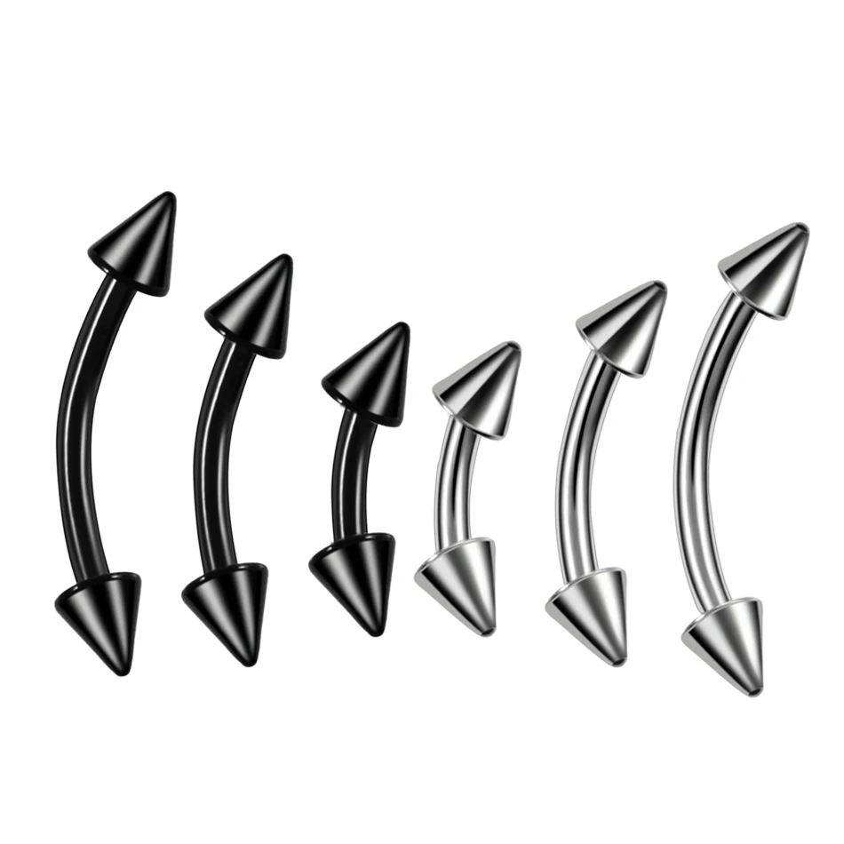 G23 티타늄 에폭시 곡선 바벨 눈썹 반지 피어싱 곡선 바 바나나 눈썹 귀 연골 Tragus 바디 피어싱 쥬얼리