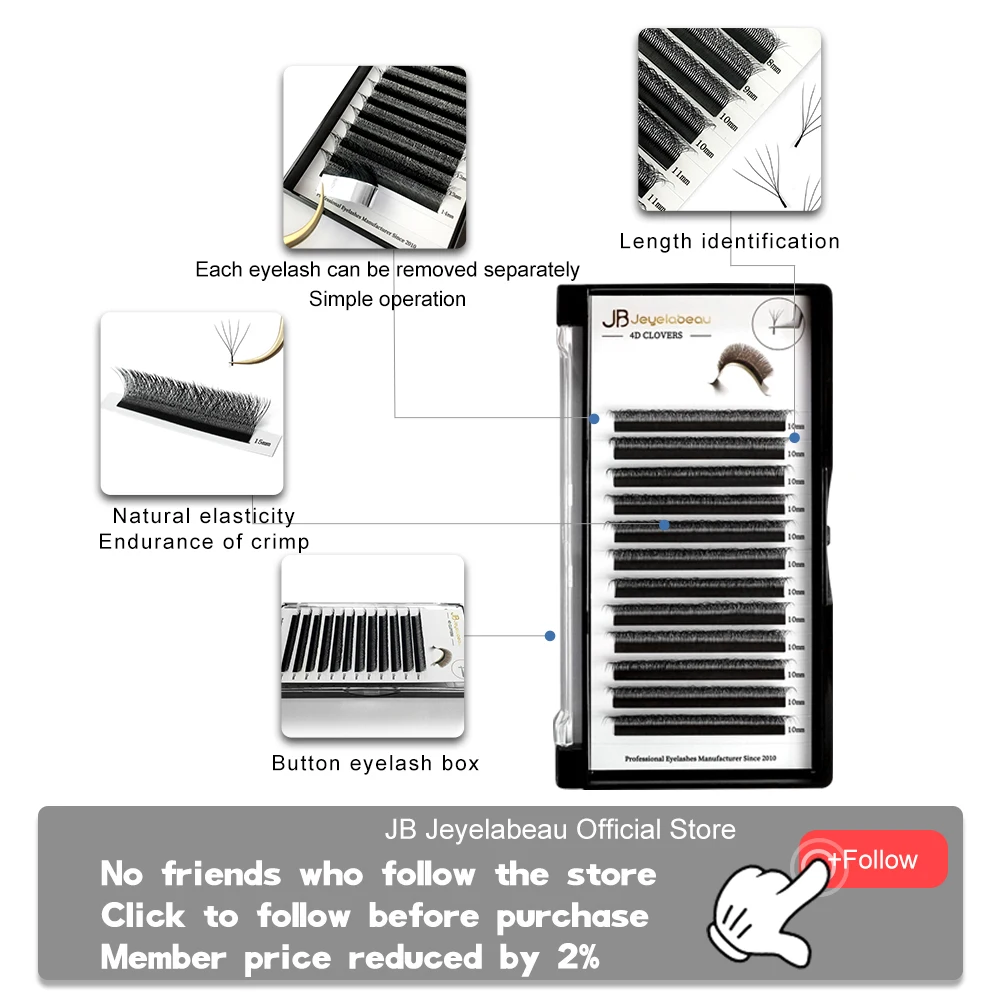 JB Jeyelabeau 3D 4D 5D W 가짜 속눈썹 자연스럽게 컬링 속눈썹 연장 미리 만들어진 볼륨 팬 속눈썹 가짜 속눈썹 6D W 섬모