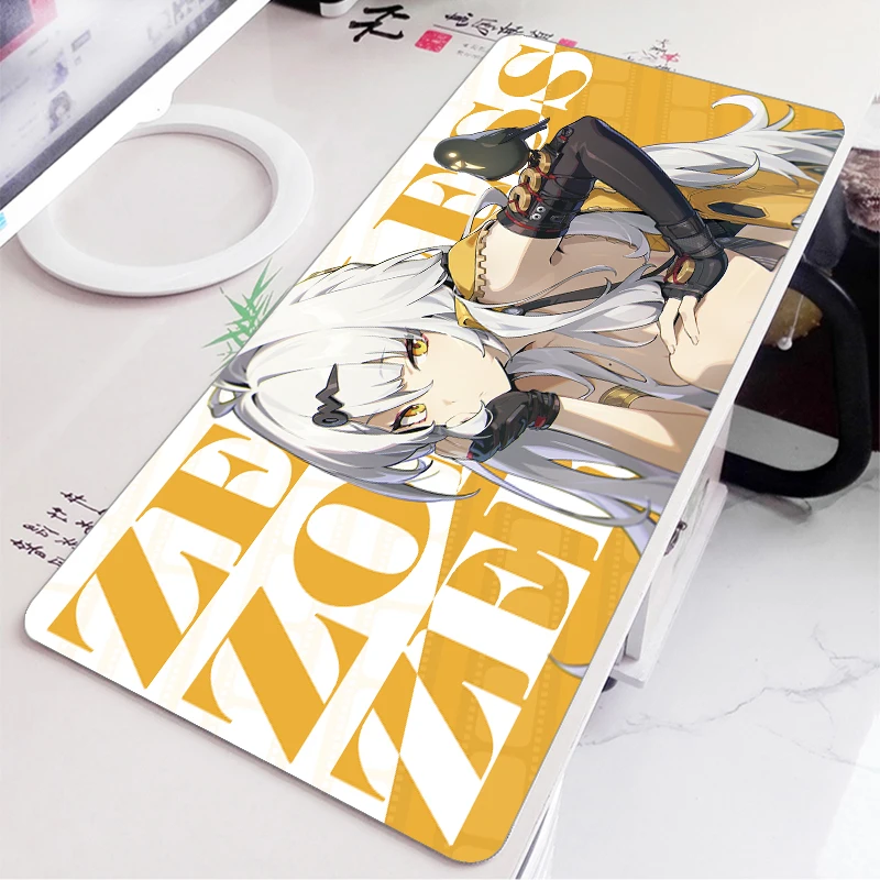 ZZZ 게임 호시미 미야비 마우스 패드 Evelyn Yuzuha Anby Ellen Zenless Zone Zero 키보드 데스크 매트 XXL 애니메이션 소녀 마우스 패드