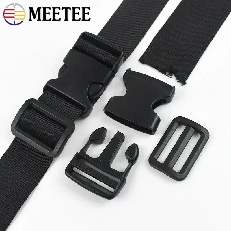 1-5 세트 20-50mm 가방 스트랩 수리 액세서리 플라스틱 릴리스 버클 개 목걸이 나일론 웨빙 테이프 조정 슬라이더 사이드 클립 걸쇠