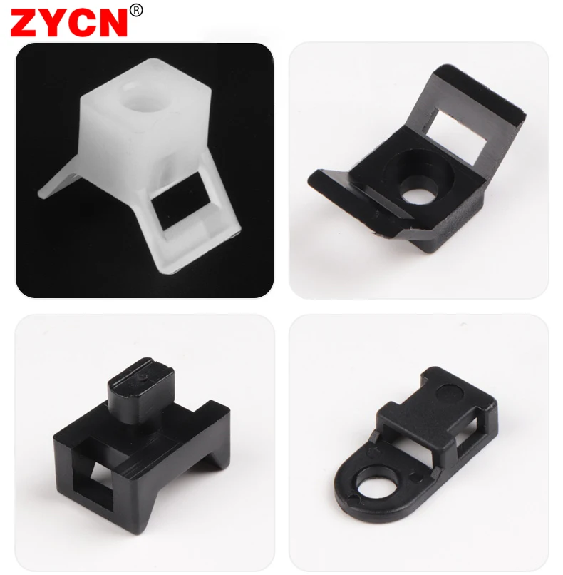 100Pcs 케이블 타이 안장 유형 플라스틱 마운트베이스 와이어 홀더 고정 시트 USB 충전 데이터 라인 와인 더 나일론 HC-1/2/3/4/5 STM