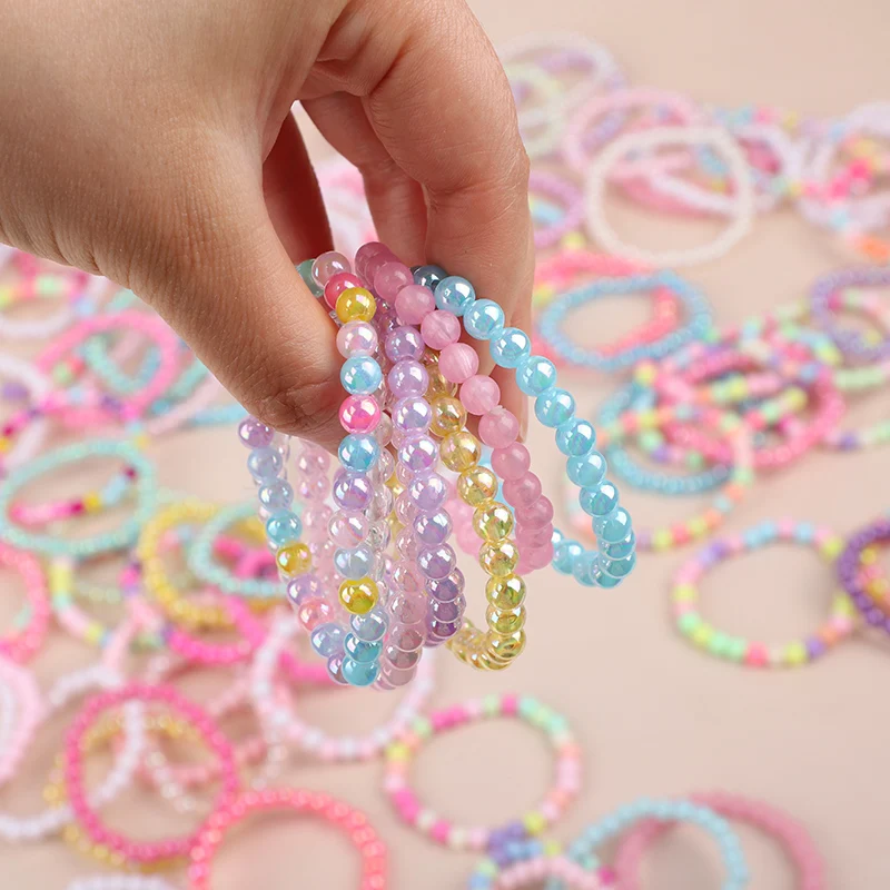 10-50Pcs 다채로운 구슬 팔찌 아이 소녀 생일 파티는 Goodie Pinata 필러 베이비 샤워 웨딩 게스트 치료 선물을 선호합니다