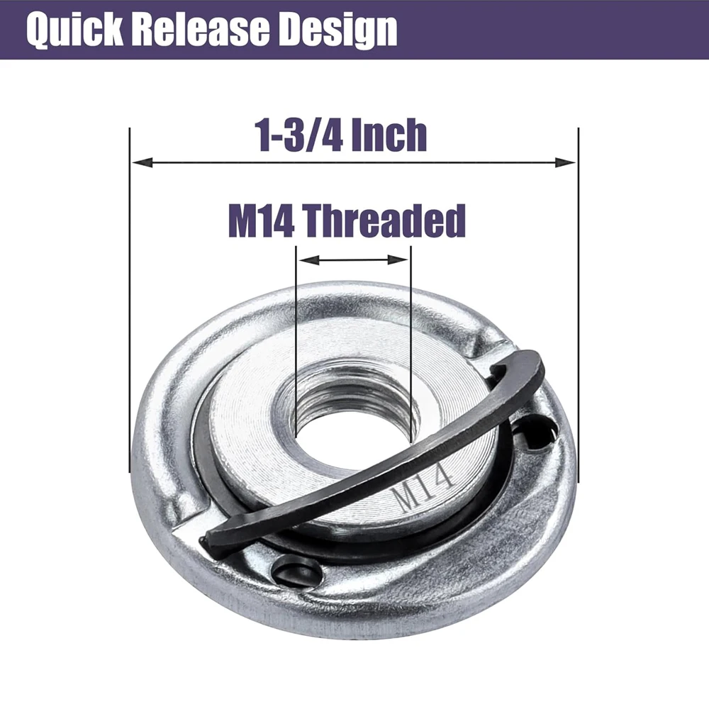 퀵 릴리스 앵글 그라인더 잠금 너트 M14 앵글 그라인더 플랜지 너트 M14 스핀들이 있는 앵글 그라인더용 교체 잠금 너트