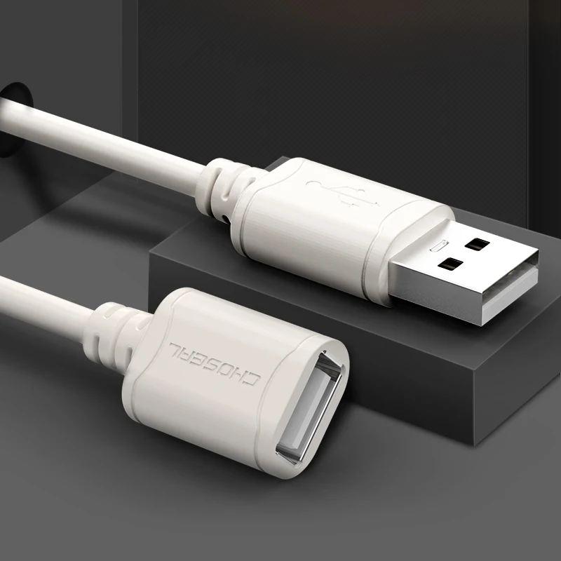 CHOSEAL USB2.0 연장 케이블 남성-여성 고속 USB 데이터 케이블 연장기 PC 키보드 프린터 마우스 컴퓨터