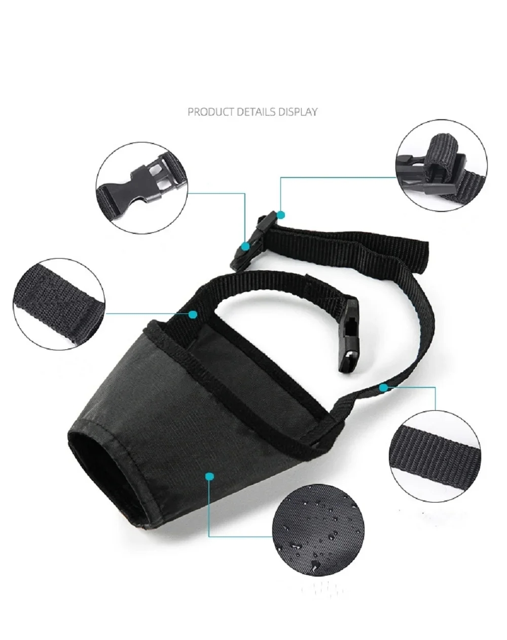 소형 중형 대형견을 위한 개 총구 안전 버클이 있는 부드러운 나일론 총구 강아지 총구 중지 물린 짖는 개 액세서리