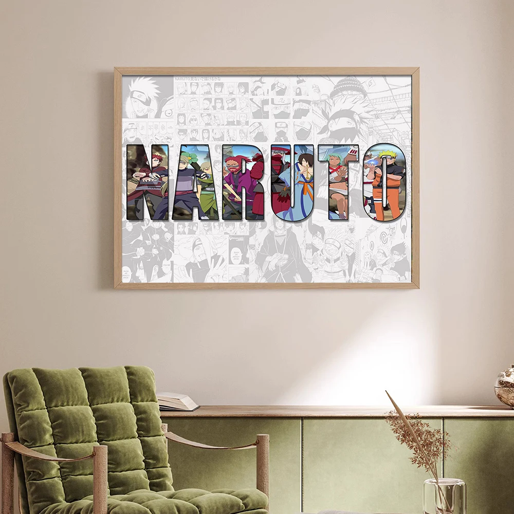 DIY 사용자 정의 이름 단어 애니메이션 Kakashi Itachi 주변기기 포스터 벽 예술 어린이를위한 캔버스 회화를 사용자 정의 침실 장식