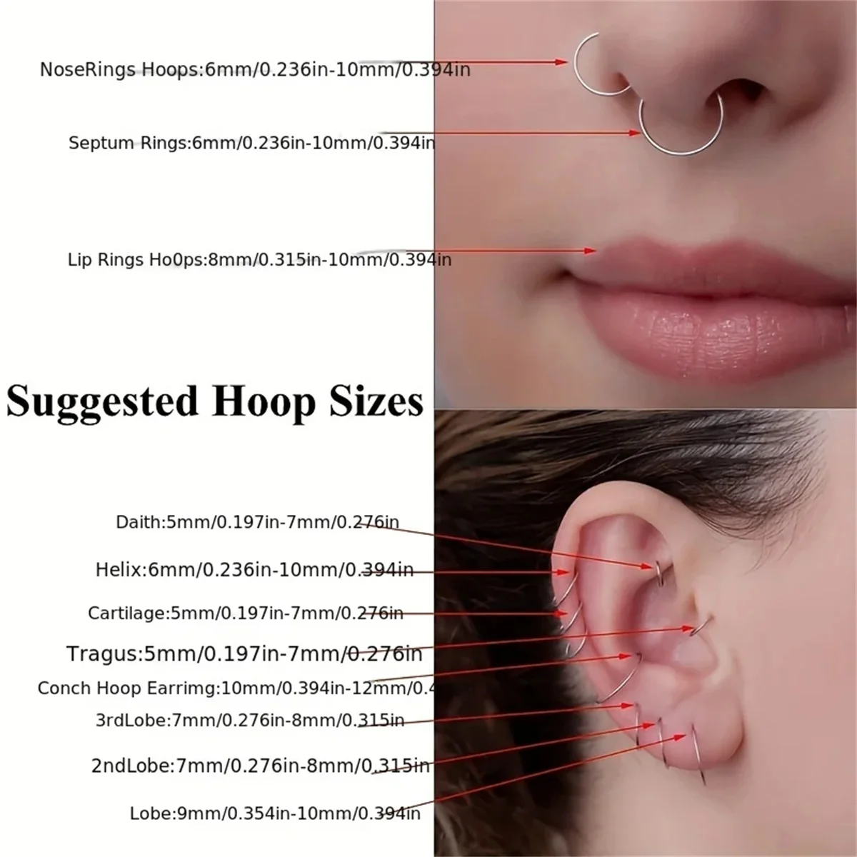 5/10Pcs 16G 스테인레스 스틸 힌지 코 링 후프 Septum Clicker Tragus 헬릭스 연골 Daith Rook 귀걸이 피어싱 쥬얼리