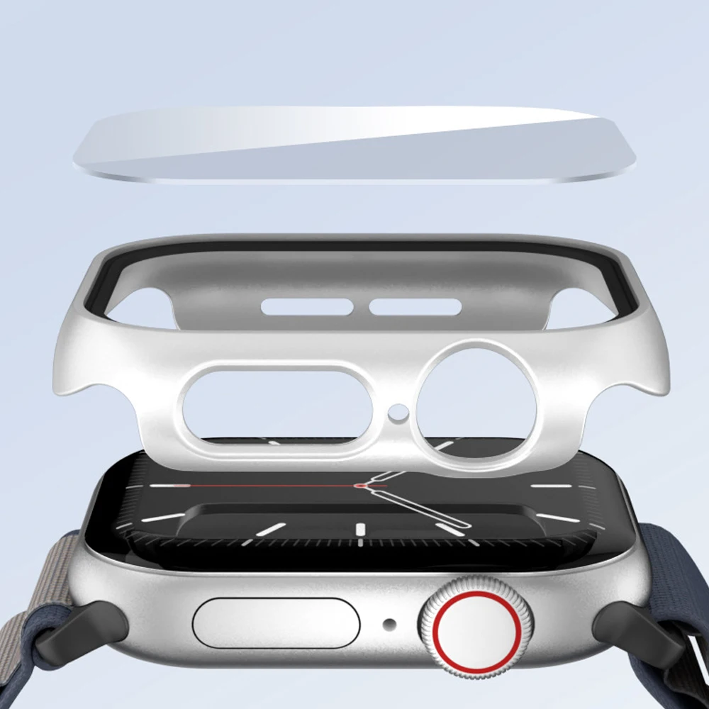 강화 유리 + Apple Watch 10 용 커버 42mm 46mm 무광택 하드 PC 범퍼 화면 보호기 케이스 iWatch 시리즈 10 42/46 액세서리