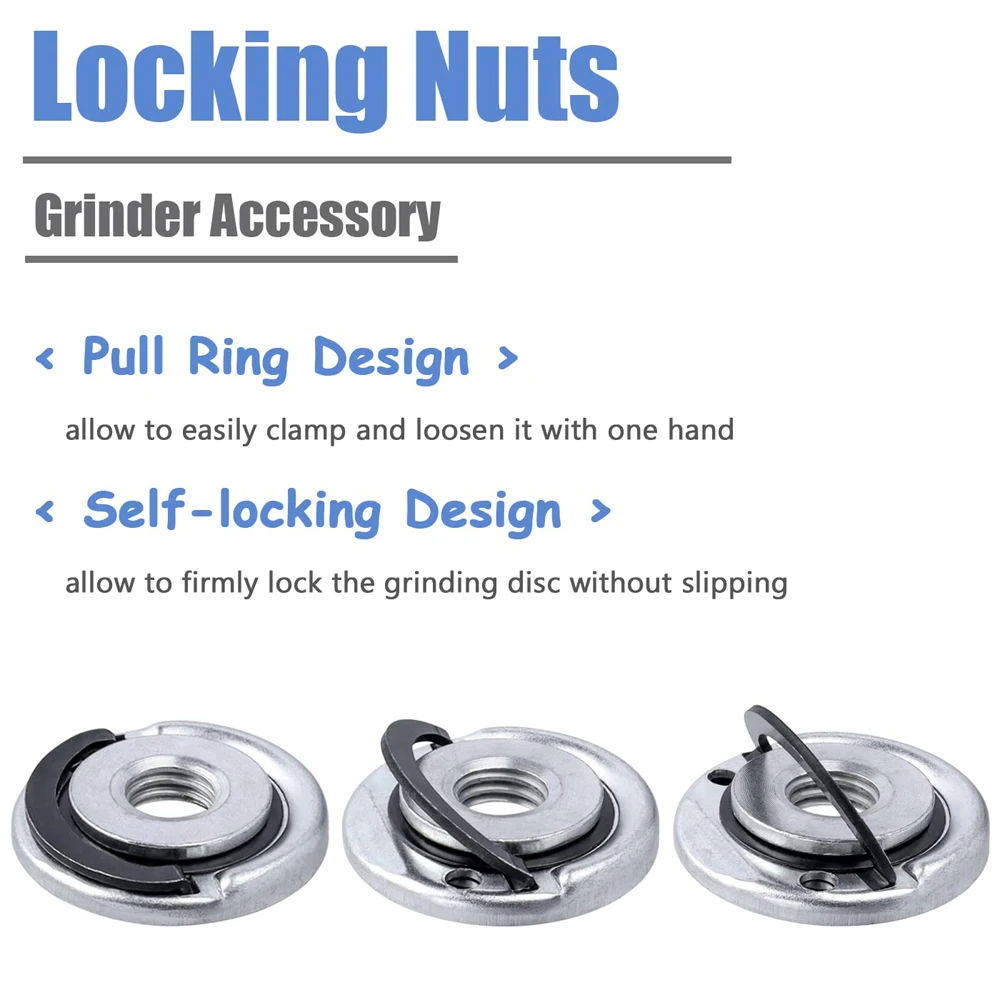 퀵 릴리스 앵글 그라인더 잠금 너트 M14 앵글 그라인더 플랜지 너트 M14 스핀들이 있는 앵글 그라인더용 교체 잠금 너트