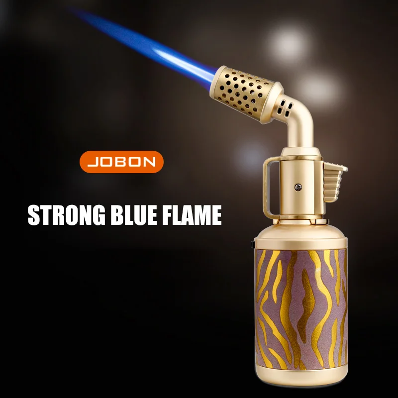 JOBON 크리 에이 티브 모양 시가 라이터 방풍 푸른 불꽃 잠금 불꽃 로터 디자인 UV 전송 인쇄 패턴 공예 선물